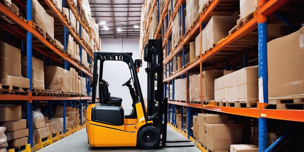 forklift operating safely with clear visibility in a warehouse