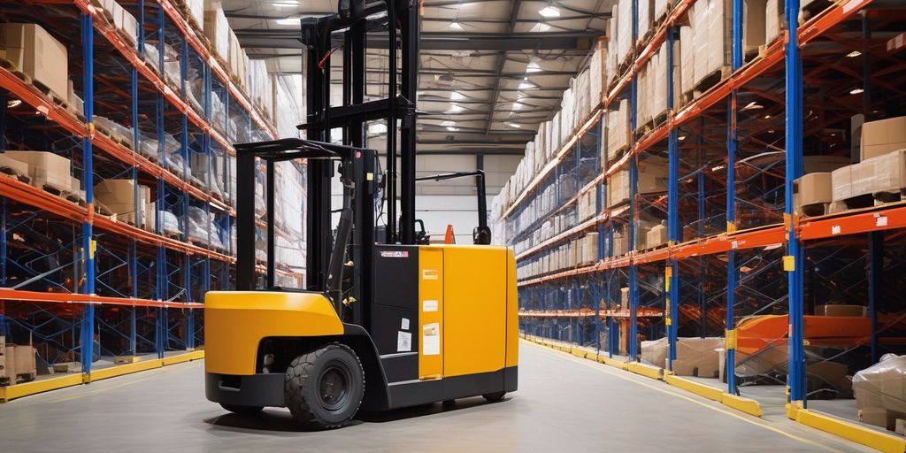 forklift safety in warehouse with security locks