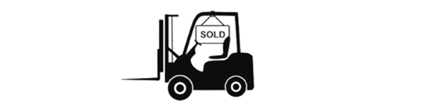 black forklift with sold tag